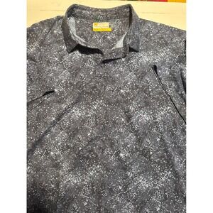 Nicklaus Polo Shirt Mens XXL Black Splatter Print Excellent Eco Choice Golf Top